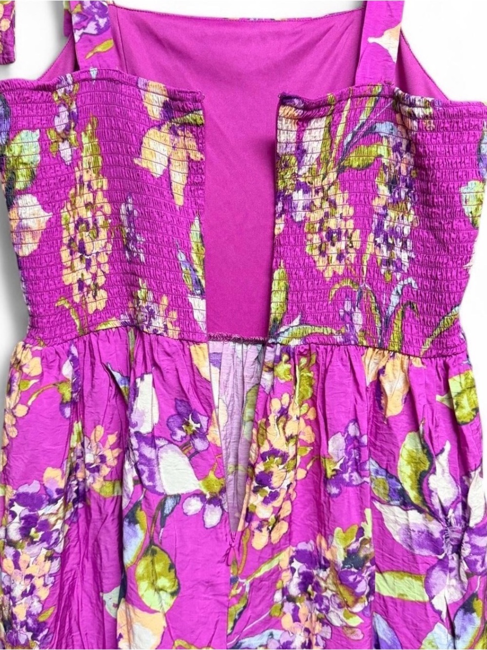 Rachel Zoe Purple Floral Shirred Maxi Dress - Picture 4 of 8